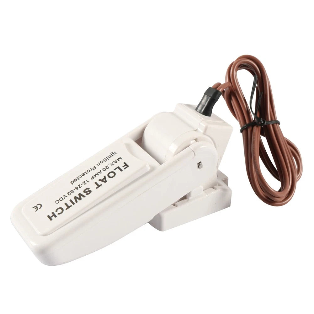 12V 24V 32V Mercury Free Boat Bilge Pump Float Switch - ABS White