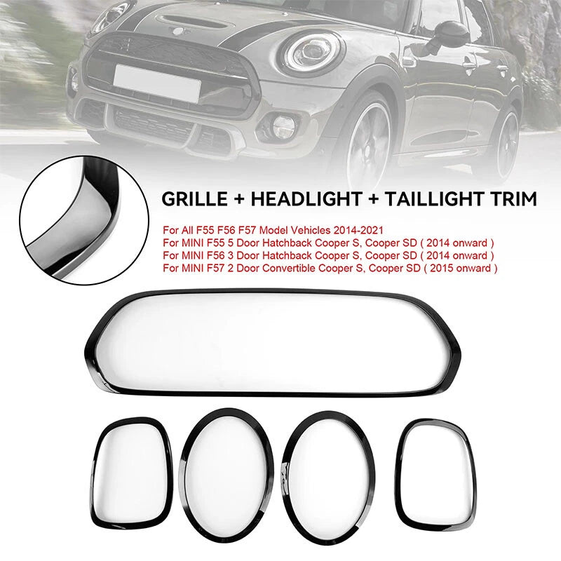 Grille Kit for Mini Cooper S F55 F56 F57 (2014-2023) - Front Rear Fog Light Trim