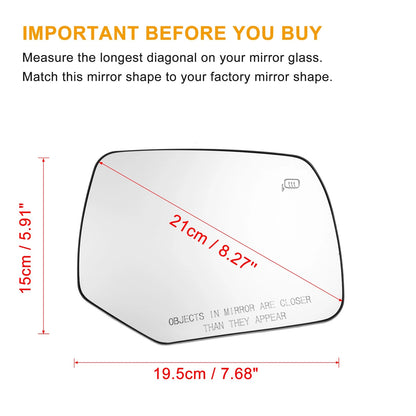 Heated Right Side Rearview Mirror Glass for Ford Escape (2008-2012)