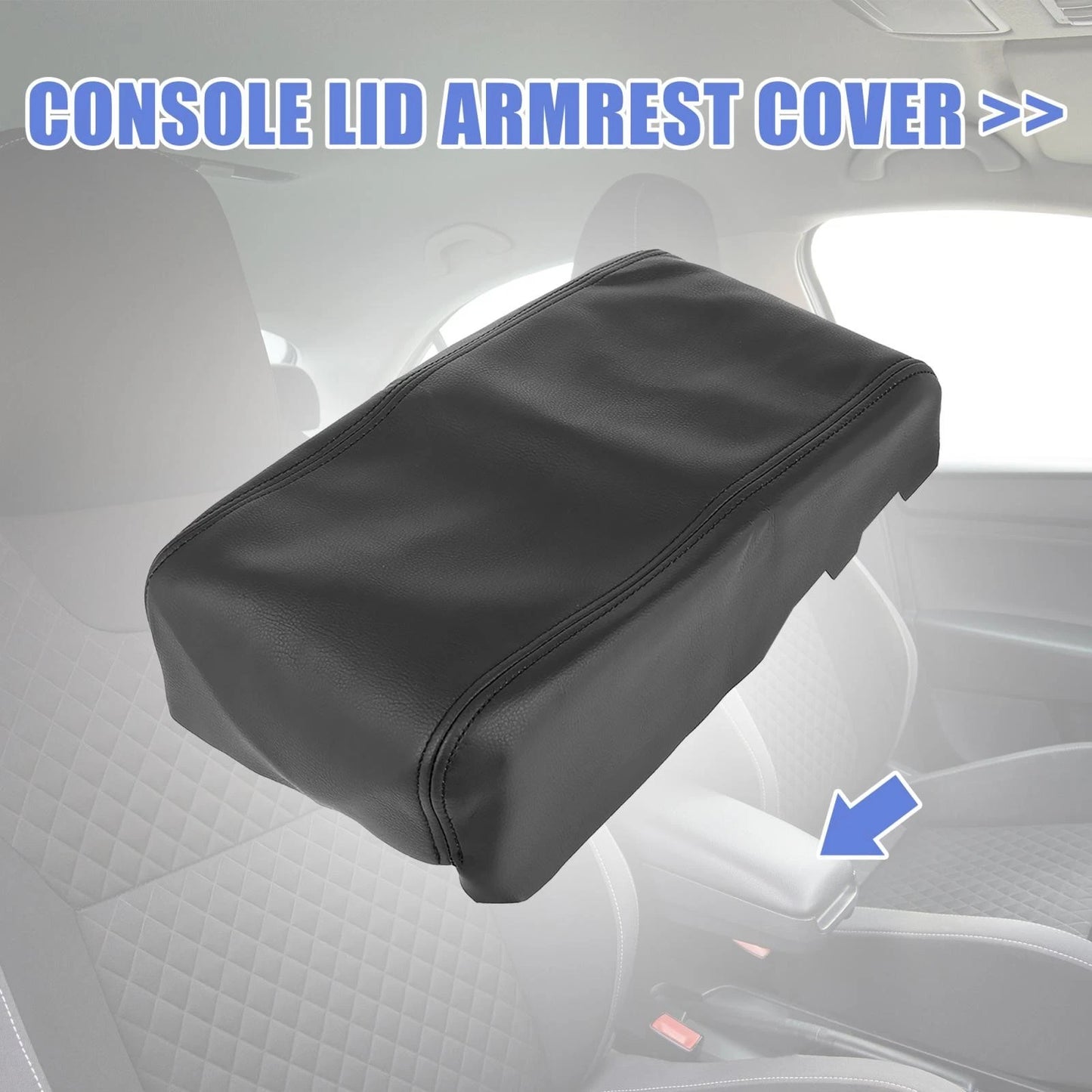 Center Console Lid Armrest Cover for Dodge Charger (2008 - 2010) Black
