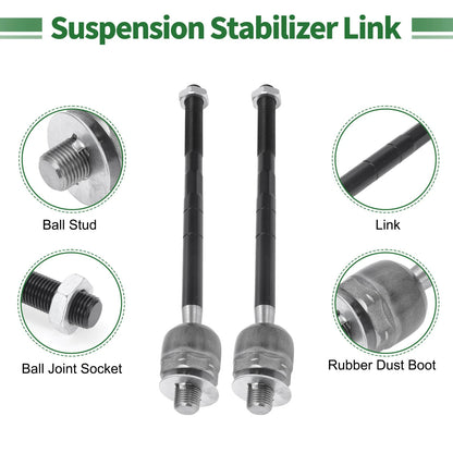 6 Pcs Front Suspension Tie Rod Ends & Sway Bar Link for Ford Explorer (2002-2010)