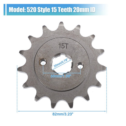 520 Front Sprocket 15T 20mm ID for Dirt Pit Bike ATV
