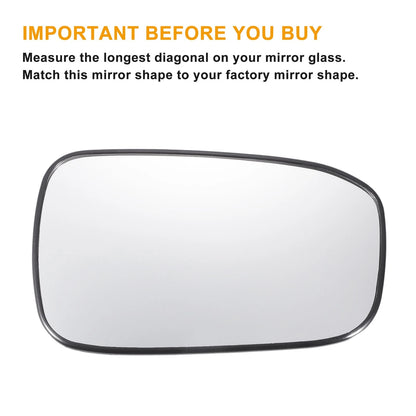 Left Right White Mirror Glass Pair Non-Heated for Honda Accord (2003-2007)
