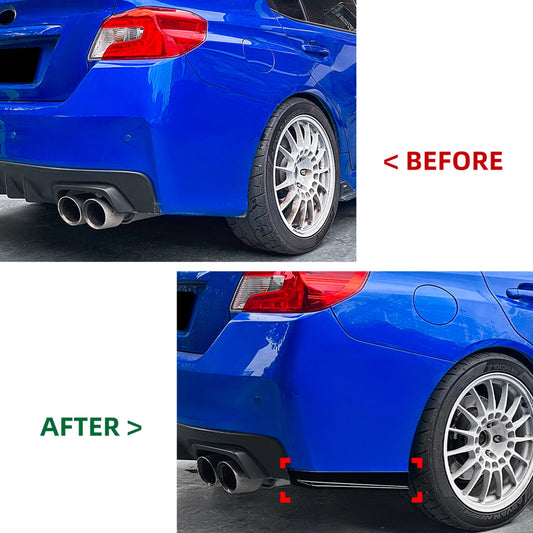 2 x Gloss Black Rear Bumper Side Covers for Subaru Impreza WRX STI (2015-2021)
