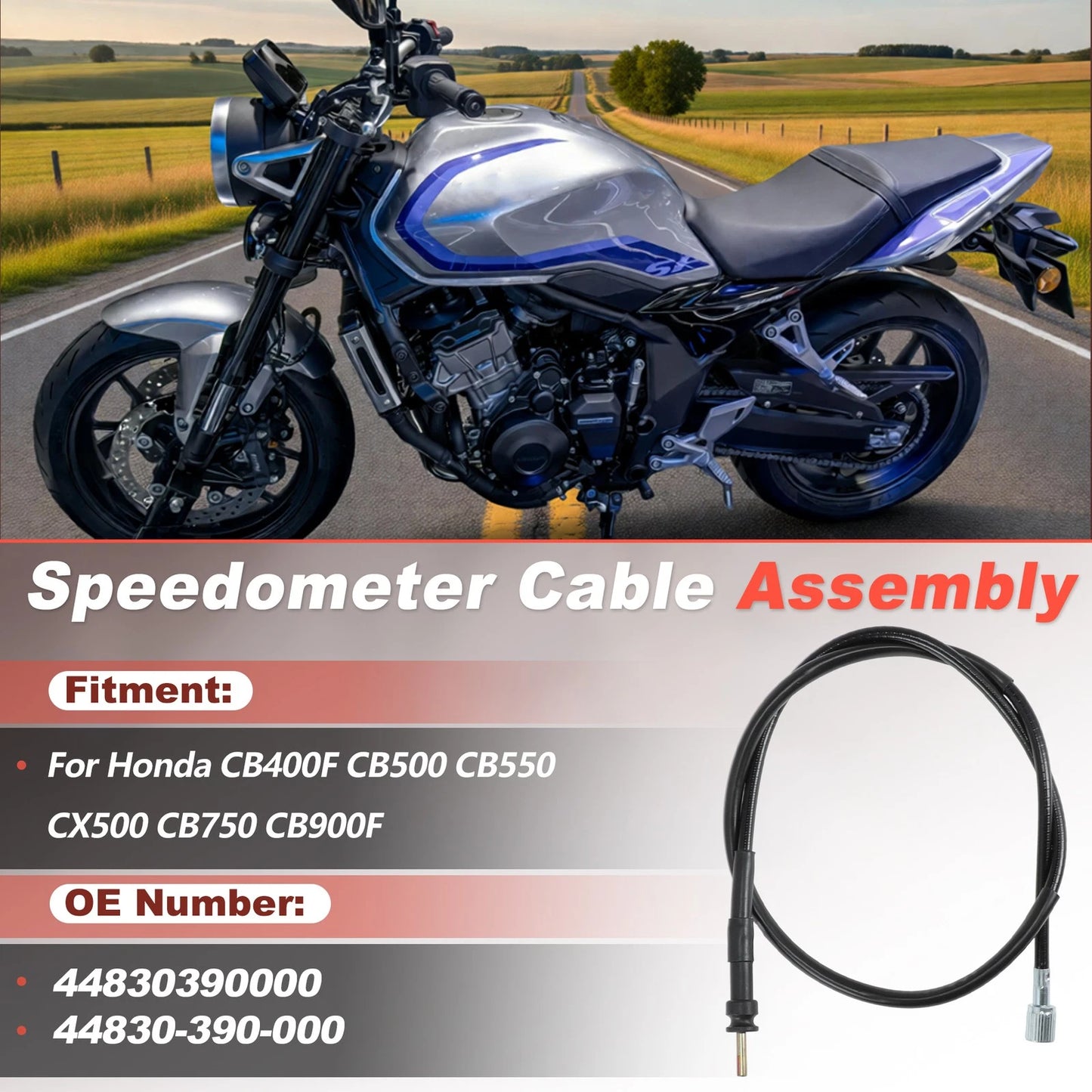 Speedometer Cable for Honda CB400F, CB500, CB550, CX500, CB750 (1975-1982)