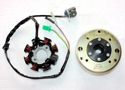 8 Pole Magneto Stator & Flywheel for GY6 125cc 150cc ATV Scooter