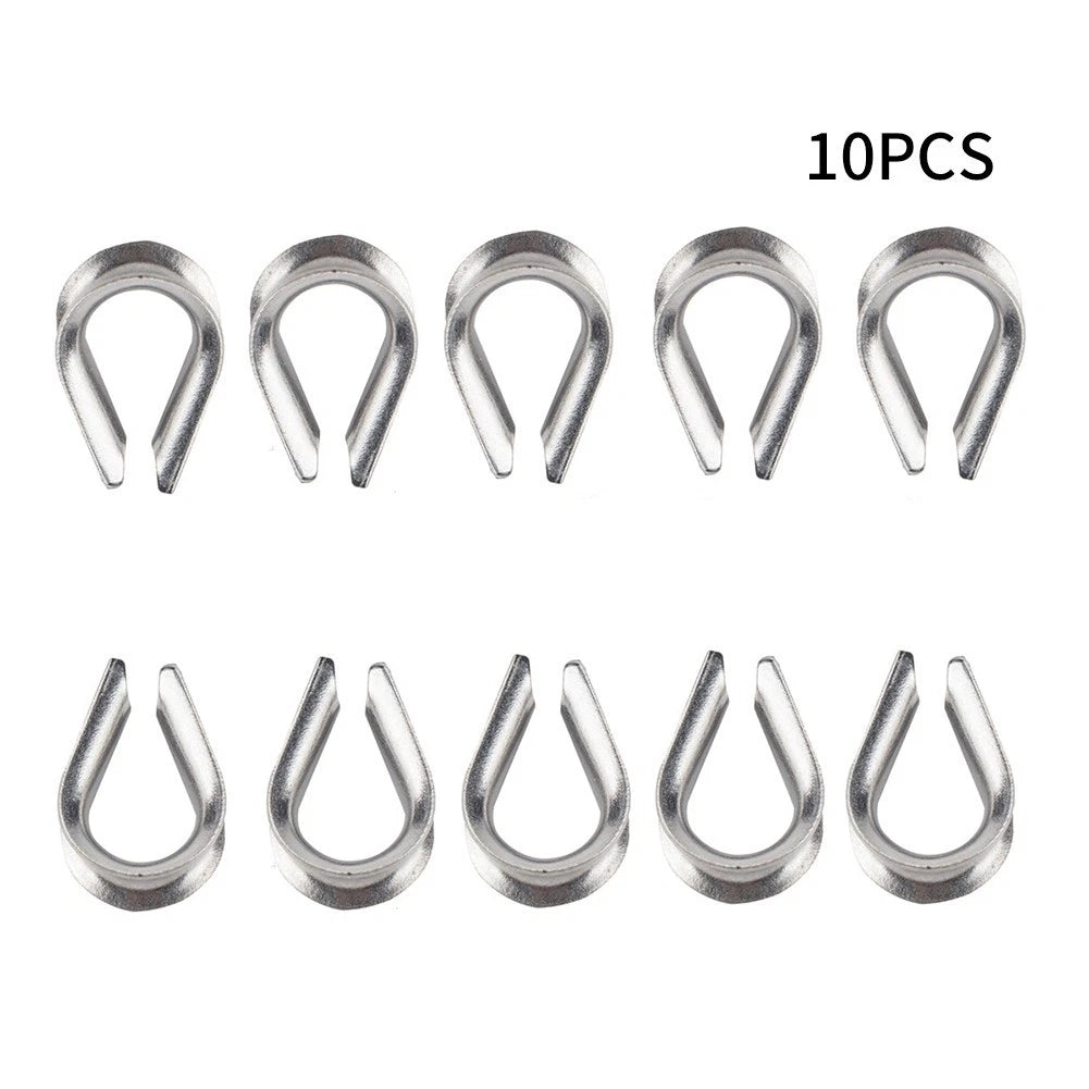 10 x 1/4 Wire Rope Cable Thimble for Marine Yacht 316 Stainless Heavy Duty