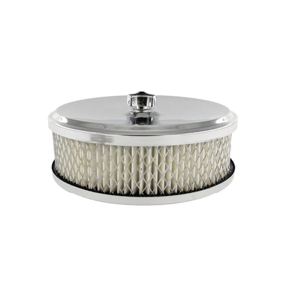 15" x 2" Oval Black Full Finned Air Cleaner for Holley Edelbrock Quadrajet (N/A)