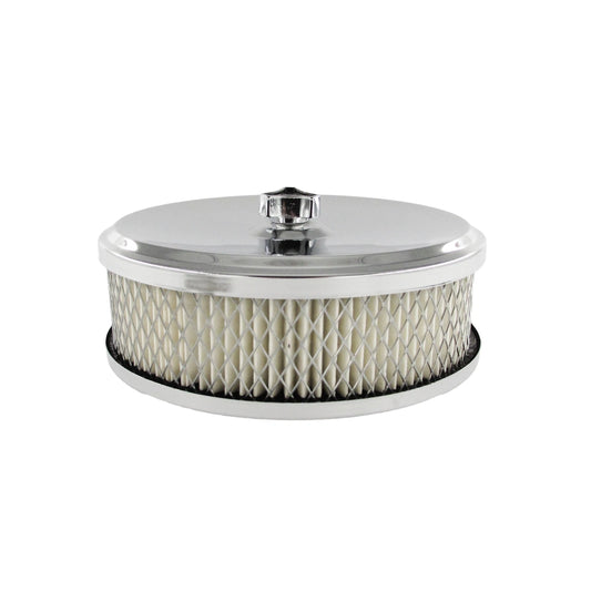 15" x 2" Oval Black Full Finned Air Cleaner for Holley Edelbrock Quadrajet (N/A)