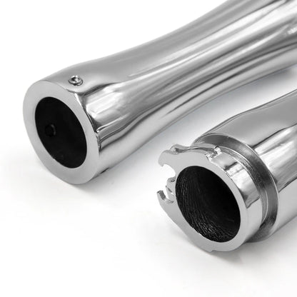 2 x Silver Tone Chrome Metal Sharp End Motorcycle Throttle Hand Handlebar Grip