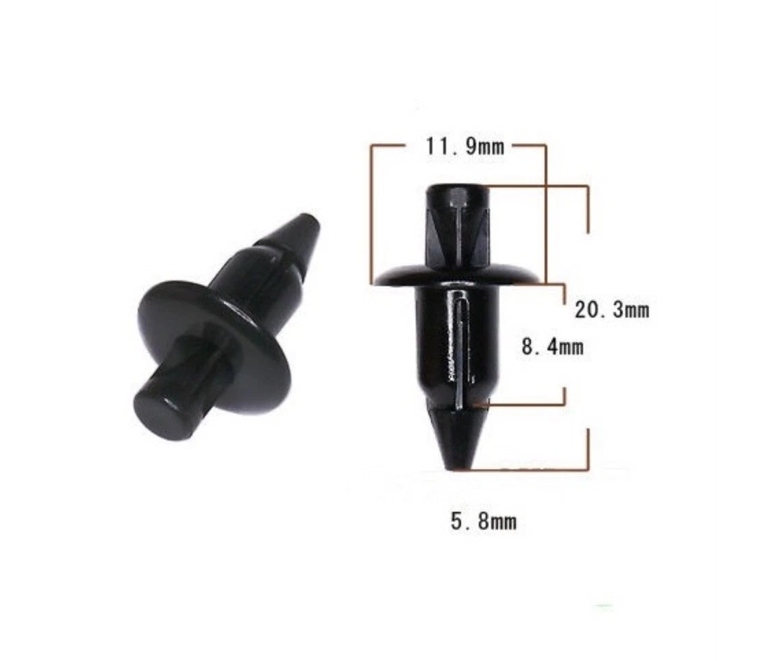 10x Plastic Rivet Scrivet Fairing Fender & Trim Clips for Kawasaki