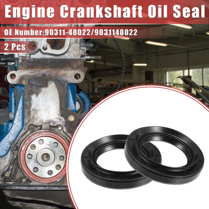 Engine Crankshaft Oil Seal 2 x for Toyota Land Cruiser (1981–1990)