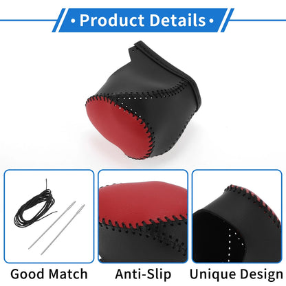 Car Gear Shift Knob Cover  for Toyota CH-R (2017-2021) Black Red Faux Leather