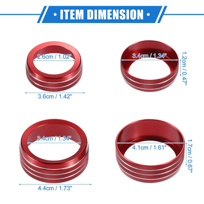 3 x Knob Ring Covers for Dodge Dart (2012 - 2018)