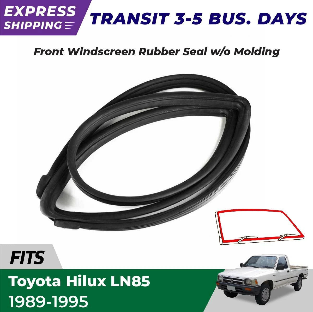 Front Windshield Rubber Weatherstrip Fits Toyota Hilux 4Runner LN85 UTE 1989-95