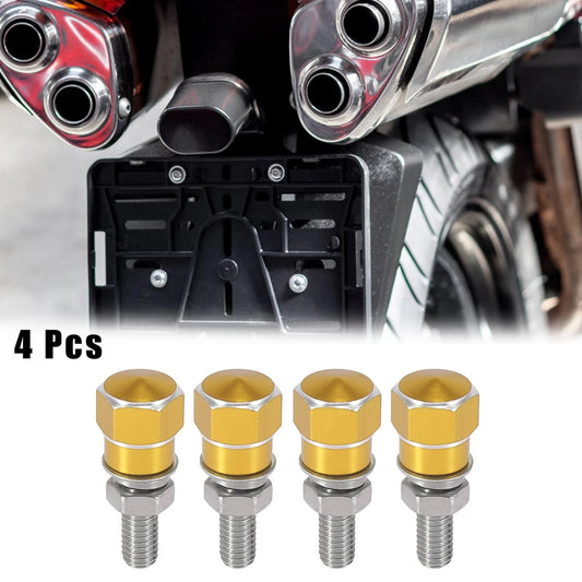 Bolts / 4pcs / License Plate Bolts Aluminum Alloy Gold Tone for Make Model