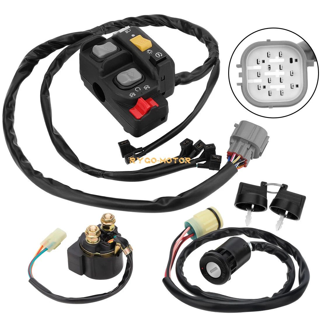 Handlebar Key Starter Relay Switch for Honda Rancher TRX420 (2007–2013)