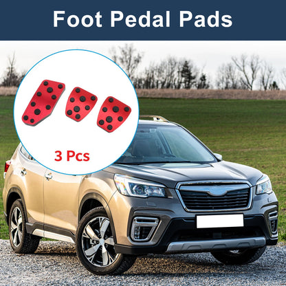 3 x Foot Accelerator Pedal Covers for Subaru Forester (2019-2021) Red