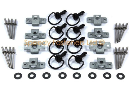 8x Schwarz D-Ring Dzus Verschluss Motorrad Verkleidung Set for Yamaha Honda