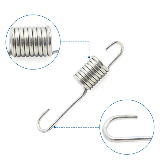 2 x 8cm Silver Tone Motorcycle Brake Pedal Return Springs for CG125
