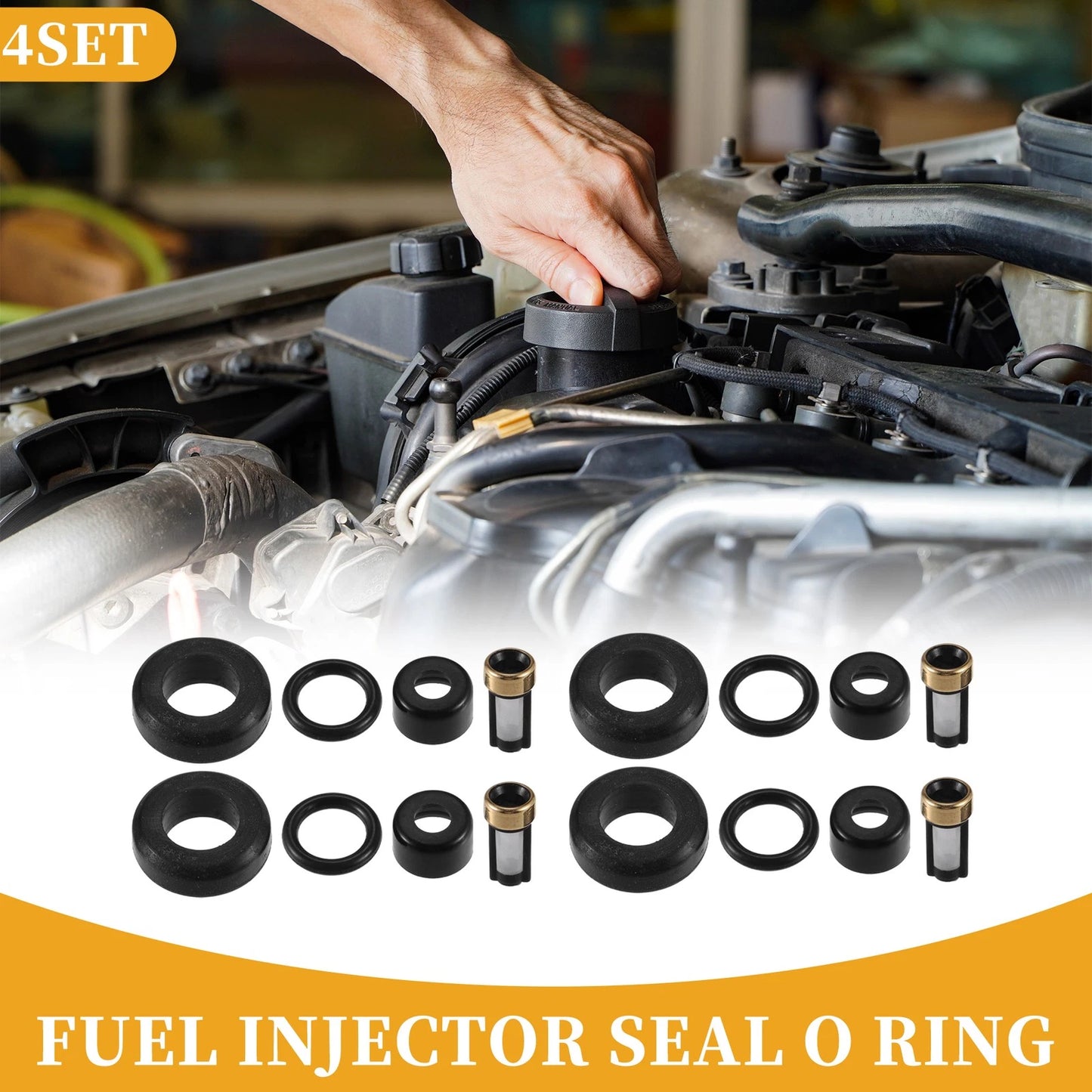Fuel Injector Seal O Ring 4 x for Toyota L4 1.8L (2000-2005) NBR Rubber