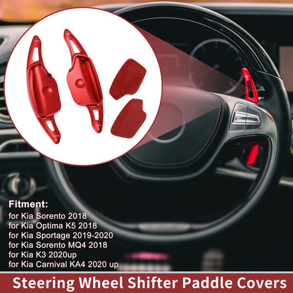 Red Aluminum Alloy Steering Wheel Paddles for Kia Sorento (2018)