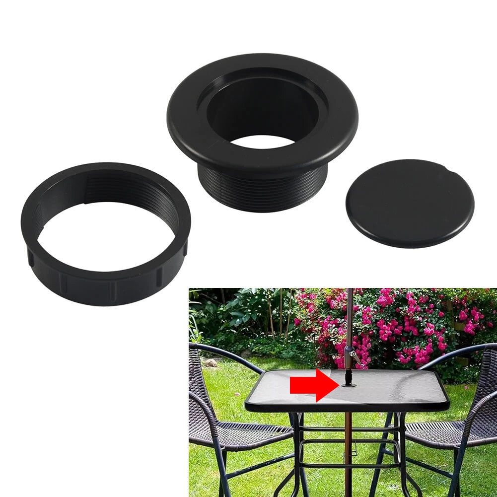 Black Table Umbrella Hole Ring Plug Cap Set for Outdoor Table Cover