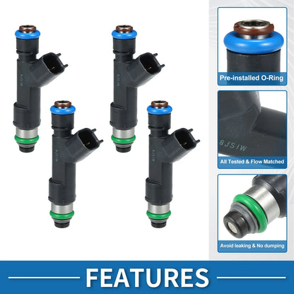 4 Pcs Fuel Injector for Chevrolet Malibu LS LT LTZ (2008 - 2010)