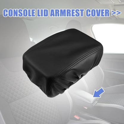 Center Console Armrest Cover for Hyundai Tucson 2016-2021 Faux Leather Black