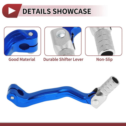 Folding Motorcycle Gear Shifter Lever for Bosuer M4 Blue Silver Tone Head