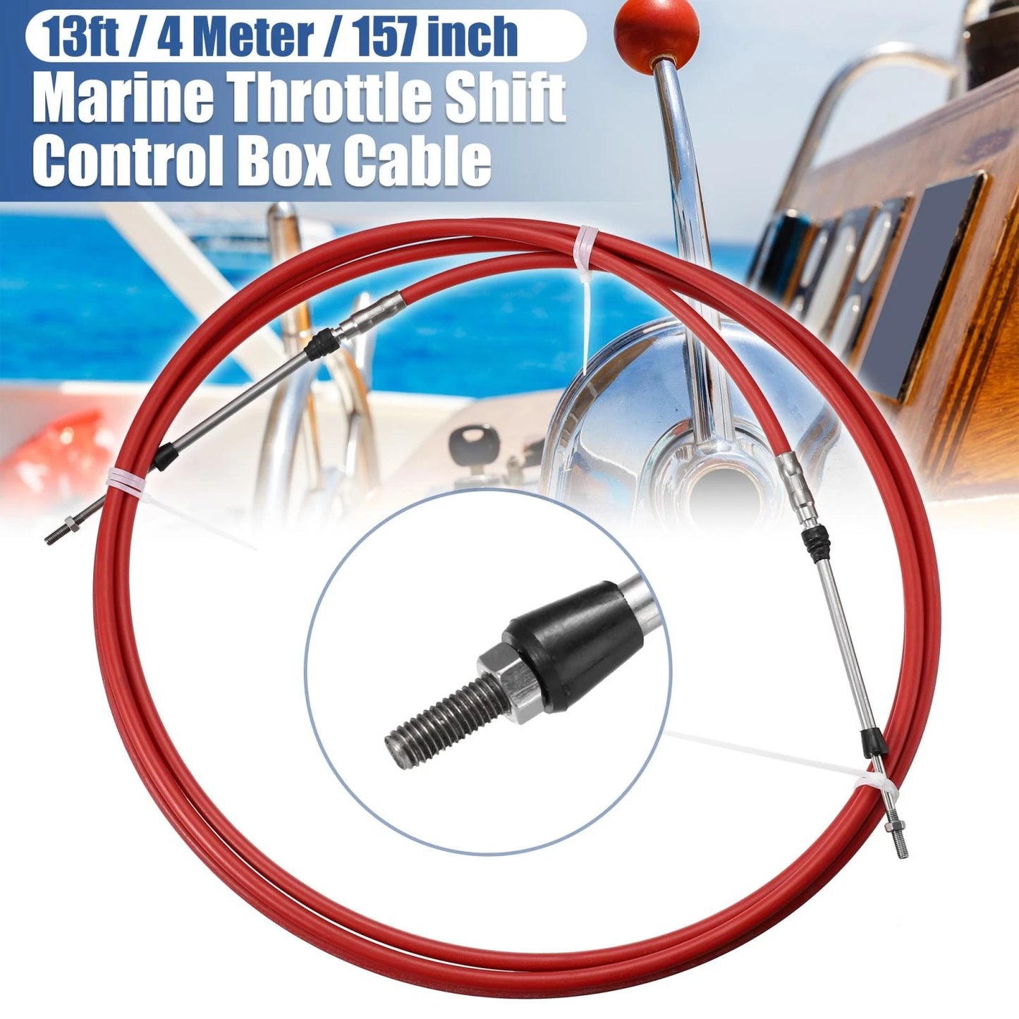 Remote Control Box Cable / 13ft 157 Inch / Marine Type Shift 1pcs for Yamaha
