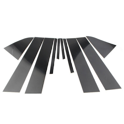 10 x Black PC Pillar Posts Door Trim Covers for Chevrolet Cruze (2011-2015)