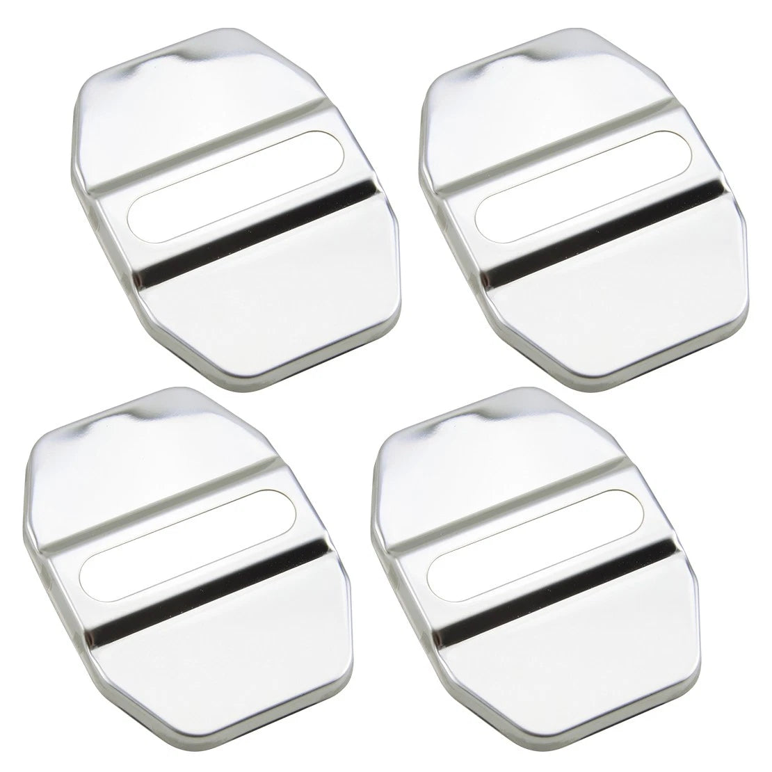 4 x Chrome Stainless Steel Door Lock Striker Covers for Car Model