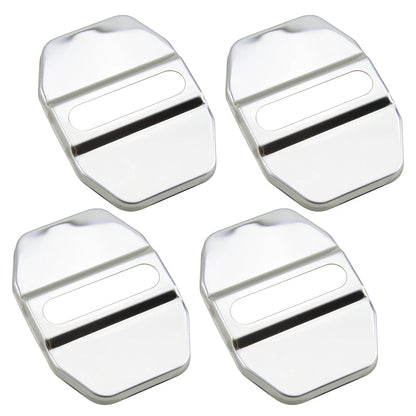 4 x Chrome Stainless Steel Door Lock Striker Covers for Car Model