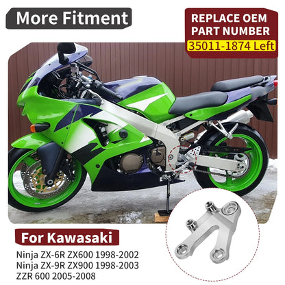 Left Footpeg Bracket for Kawasaki Ninja ZX-6R ZX-9R ZZR600 (1998–2008)
