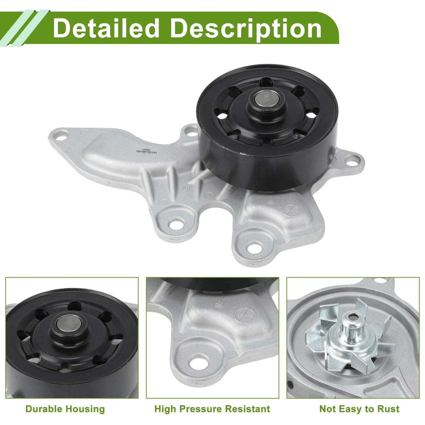 Water Pump for Toyota Corolla 2019-2024 - Engine Cooling System Component