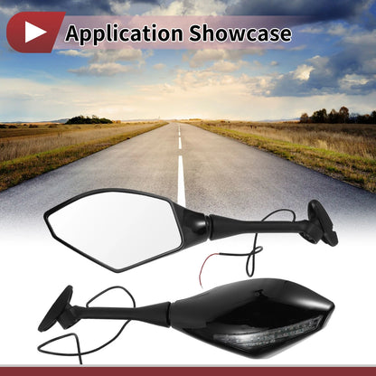 1 x Rear View Mirrors Black Aluminum for Honda CBR600RR (2003–2014)