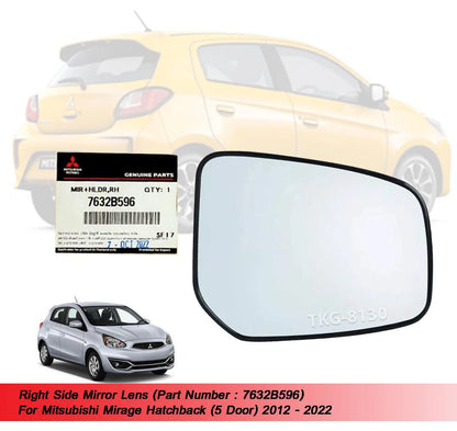 RH Side Mirror Lens for Mitsubishi Mirage 5Dr (2012-2022)