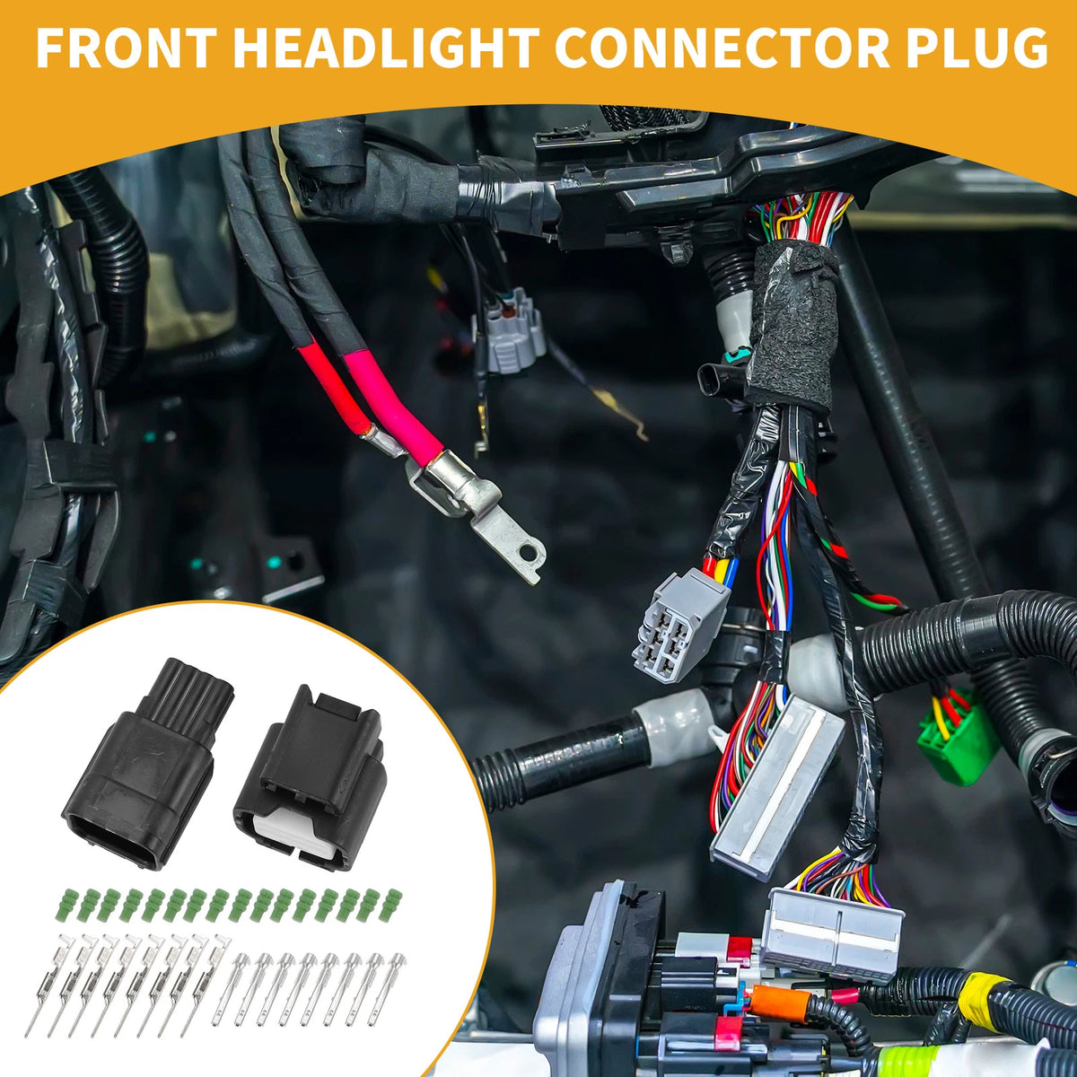 8 Pin Front Headlight Connector Plug for Honda - Male Female Wire Terminal