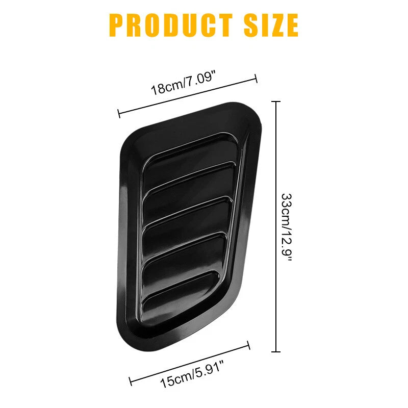 2 x Car Hood Bonnet Vent Air Flow Intake Scoops for Universal AC ()