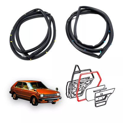 Rear Door Weatherstrip Seal x2 for Toyota Starlet 5DR KP60 KP61 KP62 1978-1984
