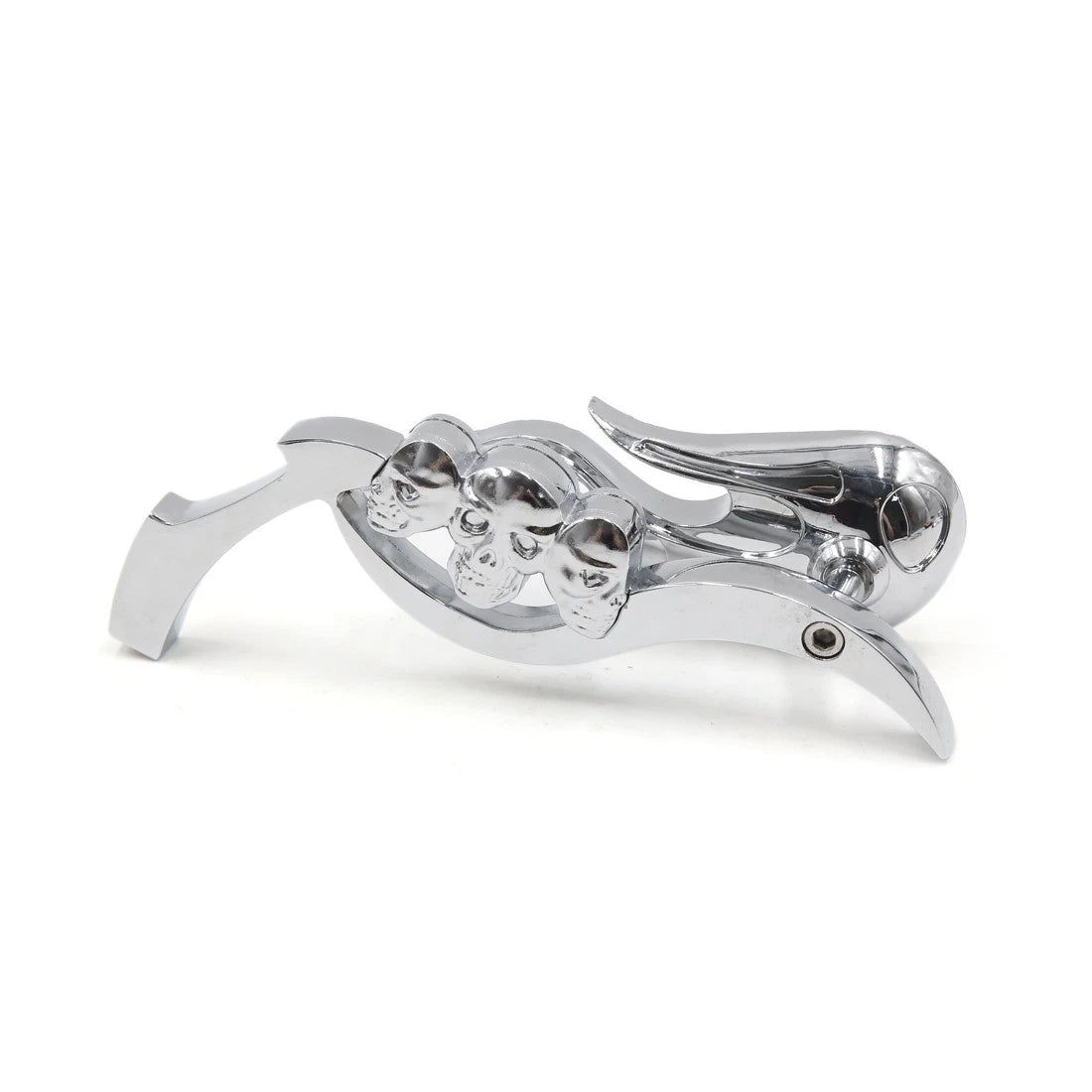 2 x Chrome Skull Decor Rearview Side Mirrors for Motorcycle Chopper Cruiser