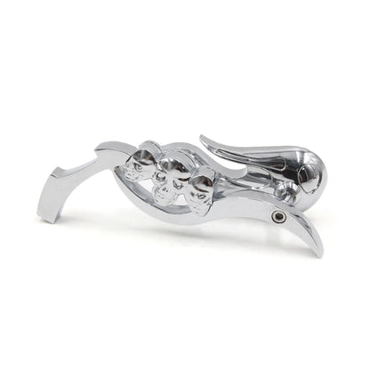 2 x Chrome Skull Decor Rearview Side Mirrors for Motorcycle Chopper Cruiser