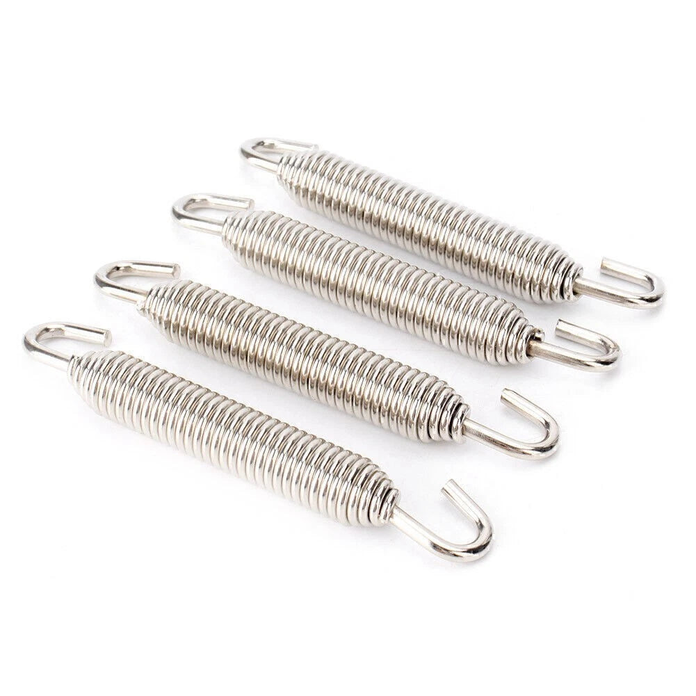4PC Silver Universal Long Outlaw Racing Stainless Header Exhaust Springs 83mm