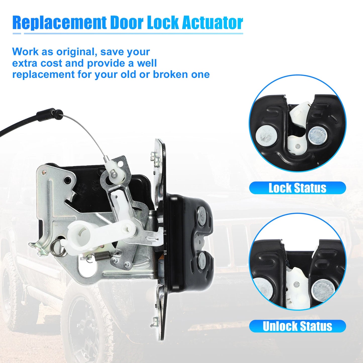 Rear Tailgate Lock Latch for Jeep Grand Cherokee, Dodge (1999-2004)