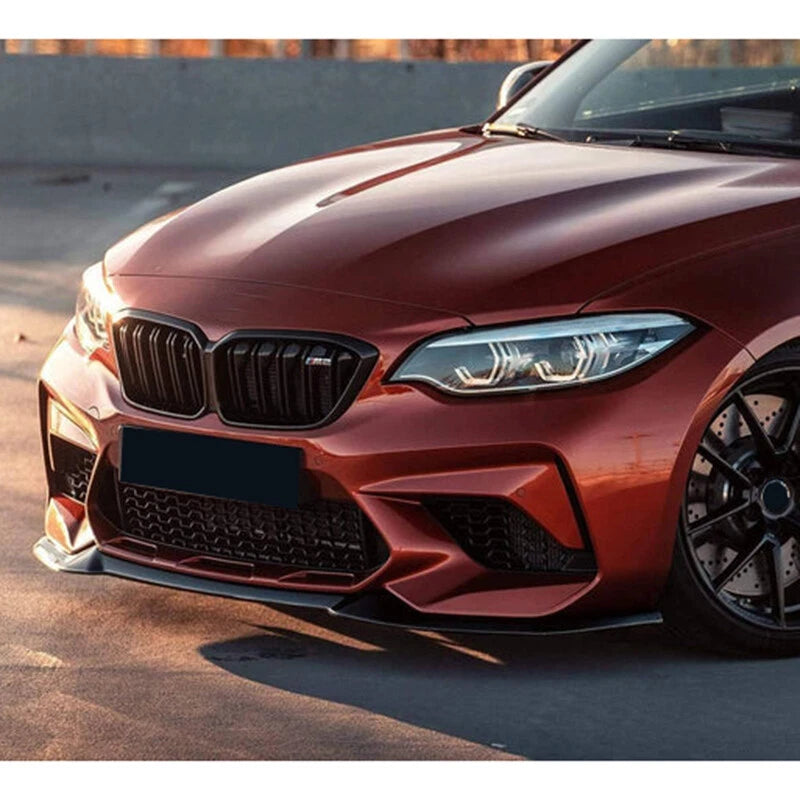 Carbon Look Painted CS Style Front Lip Splitter for 2016-2018 BMW F87 M2