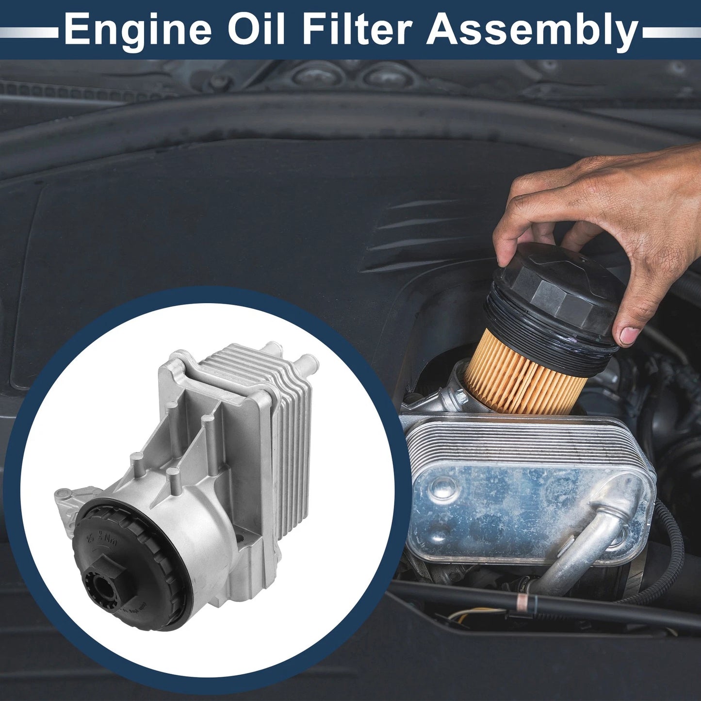 Engine Oil Cooler Filter Housing w/ Seals for Ford Transit (2000-2013)