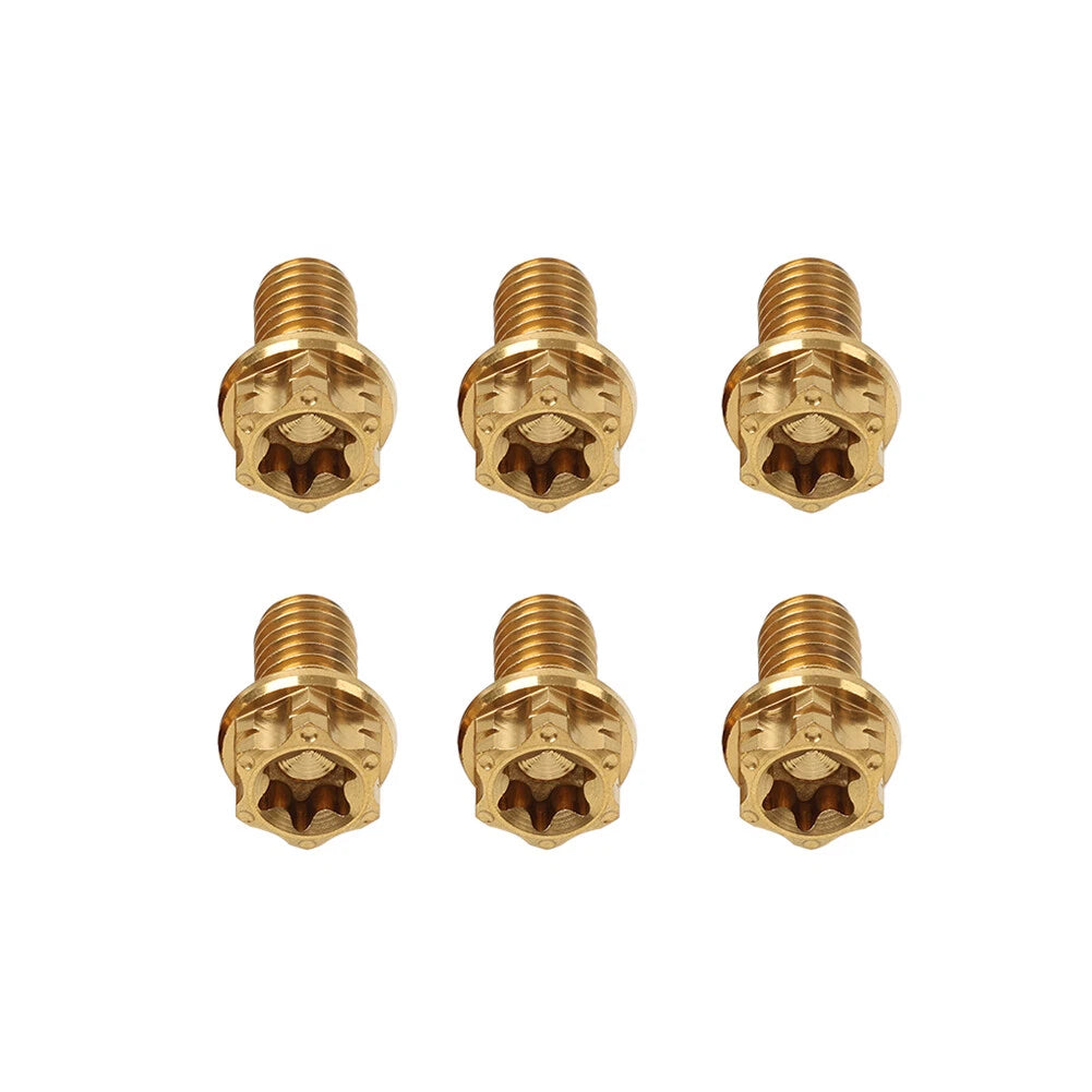 6pcs M6x25mm Titanium Torx Head Flange Bolts for Bike Motorcycle