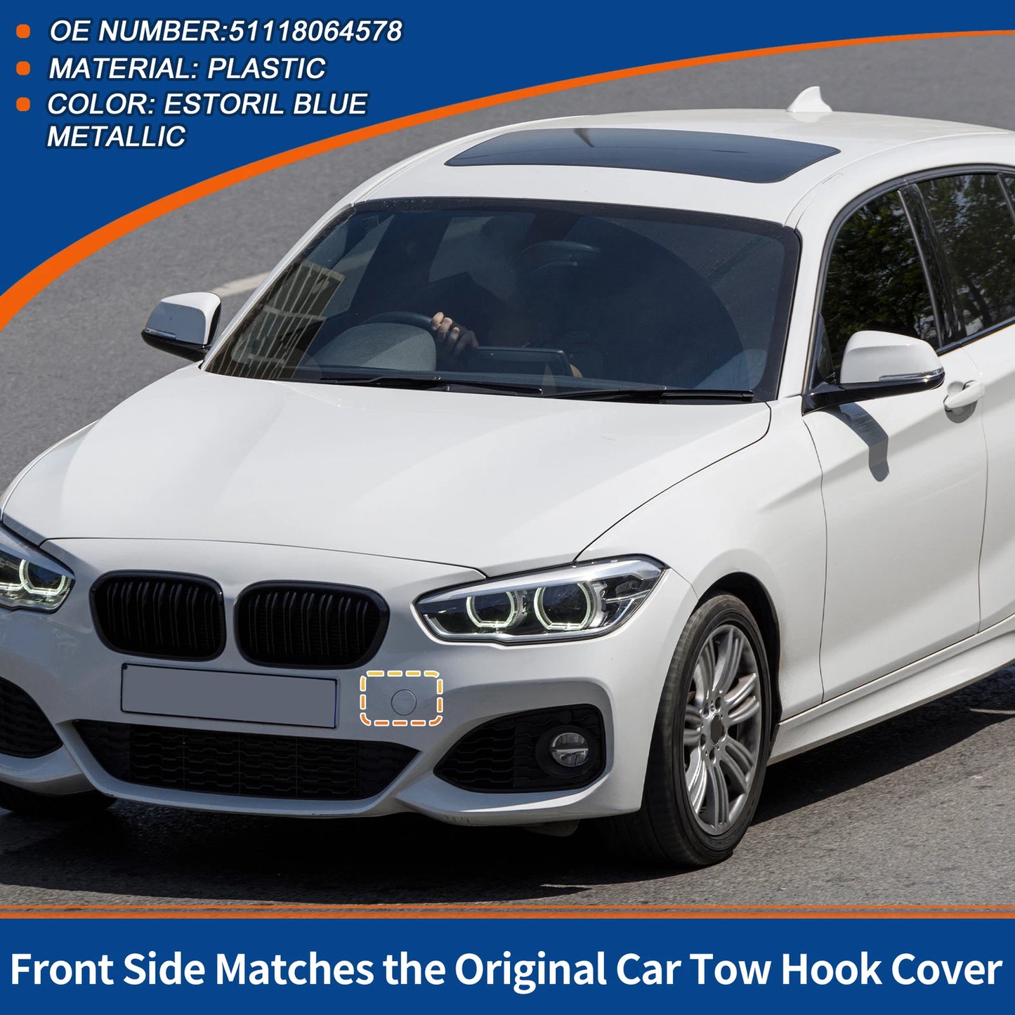 Tow Hook Cover for BMW F20 Estoril Blue Metallic