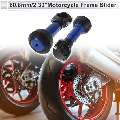Aluminum Slider Frame 2 Pcs Blue for Motorcycle